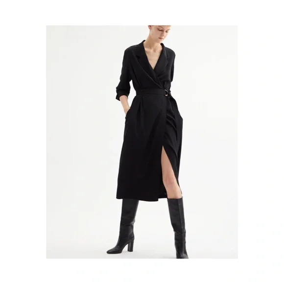 Nili Lotan Jana Silk Dress in Black - Picture 1 of 5